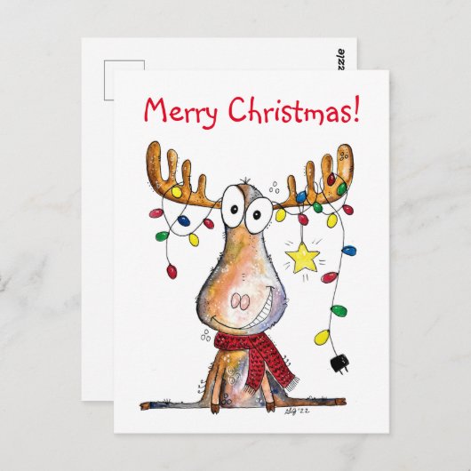 Niedlicher Whimsischer Weihnachtsschlamm Postkarte (Vorne/Hinten)