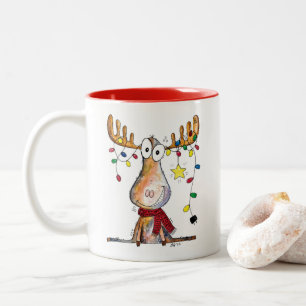 Niedlicher Whimsischer Weihnachtsschlamm Zweifarbige Tasse