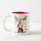 Niedlicher Whimsischer Weihnachtsschlamm Zweifarbige Tasse (Links)