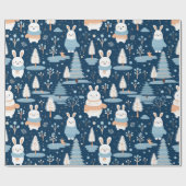 Niedlicher Whimsischer Weihnachtswintersonntag Geschenkpapier (Flach)