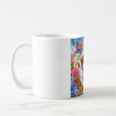 Niedlicher/whimsischer Welpe/Kätzchen Regenbogen Kaffeetasse (Links)