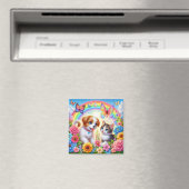 Niedlicher/whimsischer Welpe/Kätzchen Regenbogen Magnet (In Situ (Geschirrspüler))