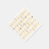 Niedlicher Whimsy-Erntedank Doodles Diamond-Muster Serviette (Ecke)
