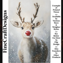 Niedlicher Whimsy Rudolph Reindeer im Schnee BW6 D