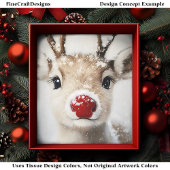Niedlicher Whimsy Rudolph Reindeer im Schnee BW6 D Seidenpapier