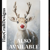 Niedlicher Whimsy Rudolph Reindeer im Schnee BW7 D Seidenpapier