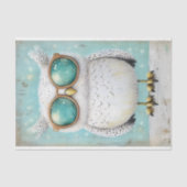 Niedlicher Whimsy Steampunk Weißes Owl BT6 Decoupa Seidenpapier (Vorderseite)