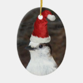 Niedlicher Whiskey-Jack Rote Weihnachtsmannmütze U Keramik Ornament (Vorne)