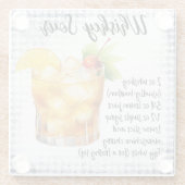 Niedlicher Whiskey Sauberer Cocktail Rezept Glasuntersetzer (Rückseite)