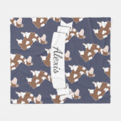 Niedlicher White & Brown Gepunktet Llamas Individu Fleecedecke (Vorderseite (Horizontal))