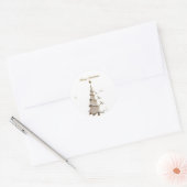 Niedlicher White Christmas Tree Geschenksticker Runder Aufkleber (Umschlag)