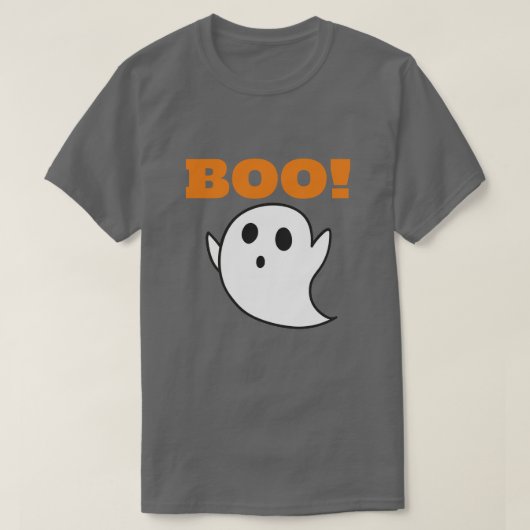 Niedlicher White Ghost Cartoon mit BOO-Worten! T-Shirt (Design vorne)