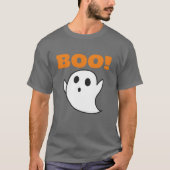 Niedlicher White Ghost Cartoon mit BOO-Worten! T-Shirt (Vorderseite)
