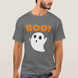 Niedlicher White Ghost Cartoon mit BOO-Worten! T-Shirt
