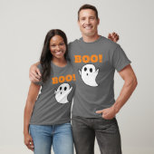 Niedlicher White Ghost Cartoon mit BOO-Worten! T-Shirt (Unisex)