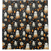 Niedlicher White Ghost Herbst Duschvorhang (Vorderseite)