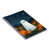 Niedlicher White Ghost mit Pumpkins Notizblock (Rechte Seite)