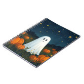 Niedlicher White Ghost mit Pumpkins Notizblock (Linke Seite)