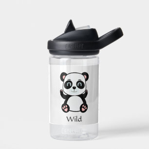 Niedlicher Wild Baby Panda Bär auf Weiß Trinkflasche