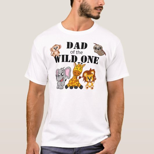 Niedlicher Wild One Jungle Safari Vater T-Shirt (Vorderseite)