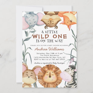 Niedlicher Wild-One-Safari-Jungle Einladung