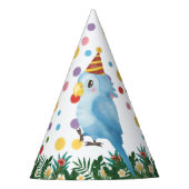 Niedlicher Wild One Tropical Parrot & Confetti Geb Partyhütchen (Vorderseite)