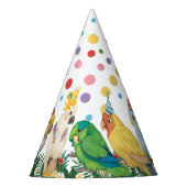 Niedlicher Wild One Tropical Parrots & Confetti Ge Partyhütchen (Vorderseite)