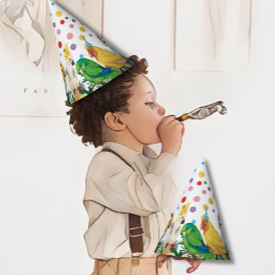 Niedlicher Wild One Tropical Parrots & Confetti Ge Partyhütchen