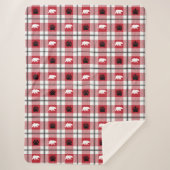Niedlicher Wilder Bär und Paw Red White & Black Ka Sherpadecke (Vorderseite)