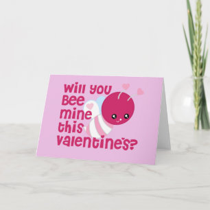 Niedlicher Wille Sie Biene mein Valentine Feiertagskarte