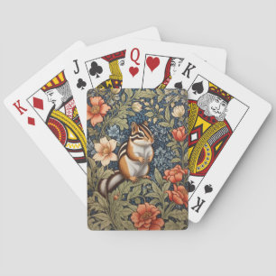 Niedlicher William Morris inspirierter Blumenchipm Spielkarten