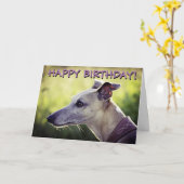 Niedlicher Windhund kundengebundene Grußkarte Karte (Gelbe Blume)