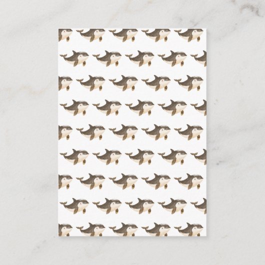 Niedlicher Winter Arctic Whale Babydusche Windelwi Begleitkarte (Rückseite)