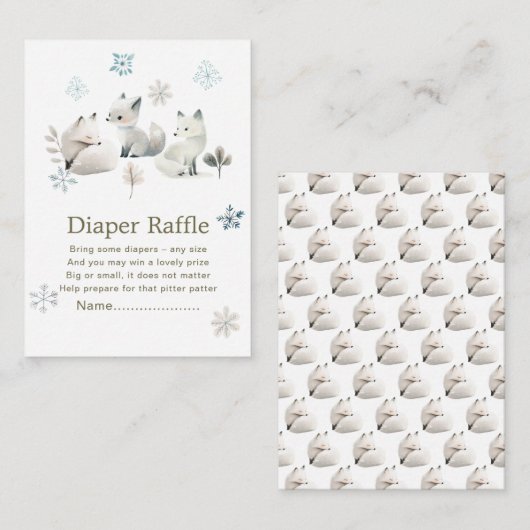 Niedlicher Winter Arctic Wolf Kinderduschmaschine Begleitkarte (Vorne/Hinten)