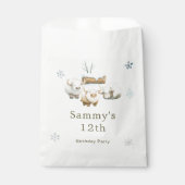 Niedlicher Winter arktische Kuh Geburtstag Geschenktütchen (Vorderseite)