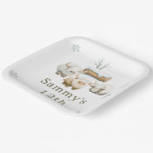 Niedlicher Winter arktische Kuh Geburtstag Pappteller (Gewinkelt)