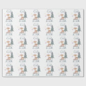 Niedlicher Winter Baby Deer Female Fawn Geschenkpapier (Flach)