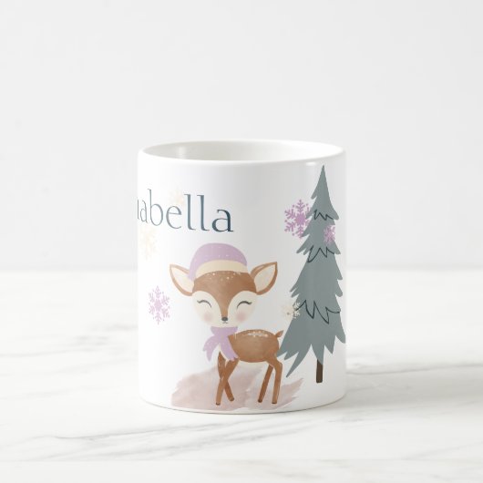 Niedlicher Winter Baby Deer Female Fawn Kaffeetasse (Mittel)