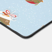 Niedlicher Winter Bird Weihnachtsentwurf Schreibtischunterlage (Ecke)