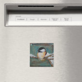 Niedlicher Winter Black Capped Chickadee Art Magnet (In Situ (Geschirrspüler))