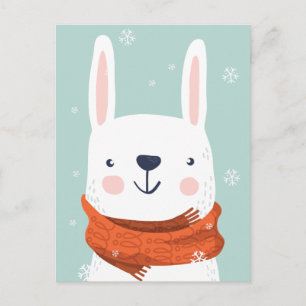 Niedlicher Winter Bunny Postkarte