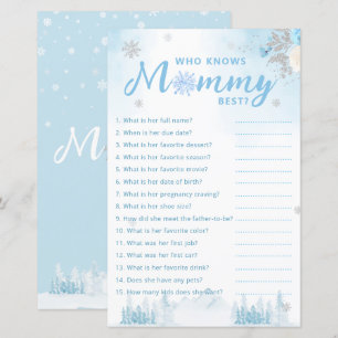 Niedlicher Winter, der Mama Best Baby Shower Game 