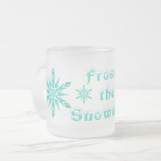 Niedlicher Winter der Schneemann erstarrt Mattglastasse (Vorderseite Links)