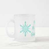 Niedlicher Winter der Schneemann erstarrt Mattglastasse (Links)