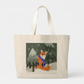 Niedlicher Winter Fox Tote Bag Jumbo Stoffbeutel (Rückseite)