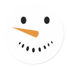 Niedlicher Winter Holiday Snowman Face Sticker