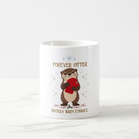 Niedlicher Winter Otter Kaffeetasse (Mittel)