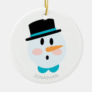 Niedlicher Winter Personalisiert Snowman Fantast Keramik Ornament