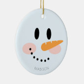 Niedlicher Winter Personalisiert Snowman Fantastis Keramik Ornament (Rechts)
