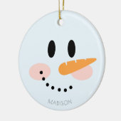 Niedlicher Winter Personalisiert Snowman Fantastis Keramik Ornament (Links)